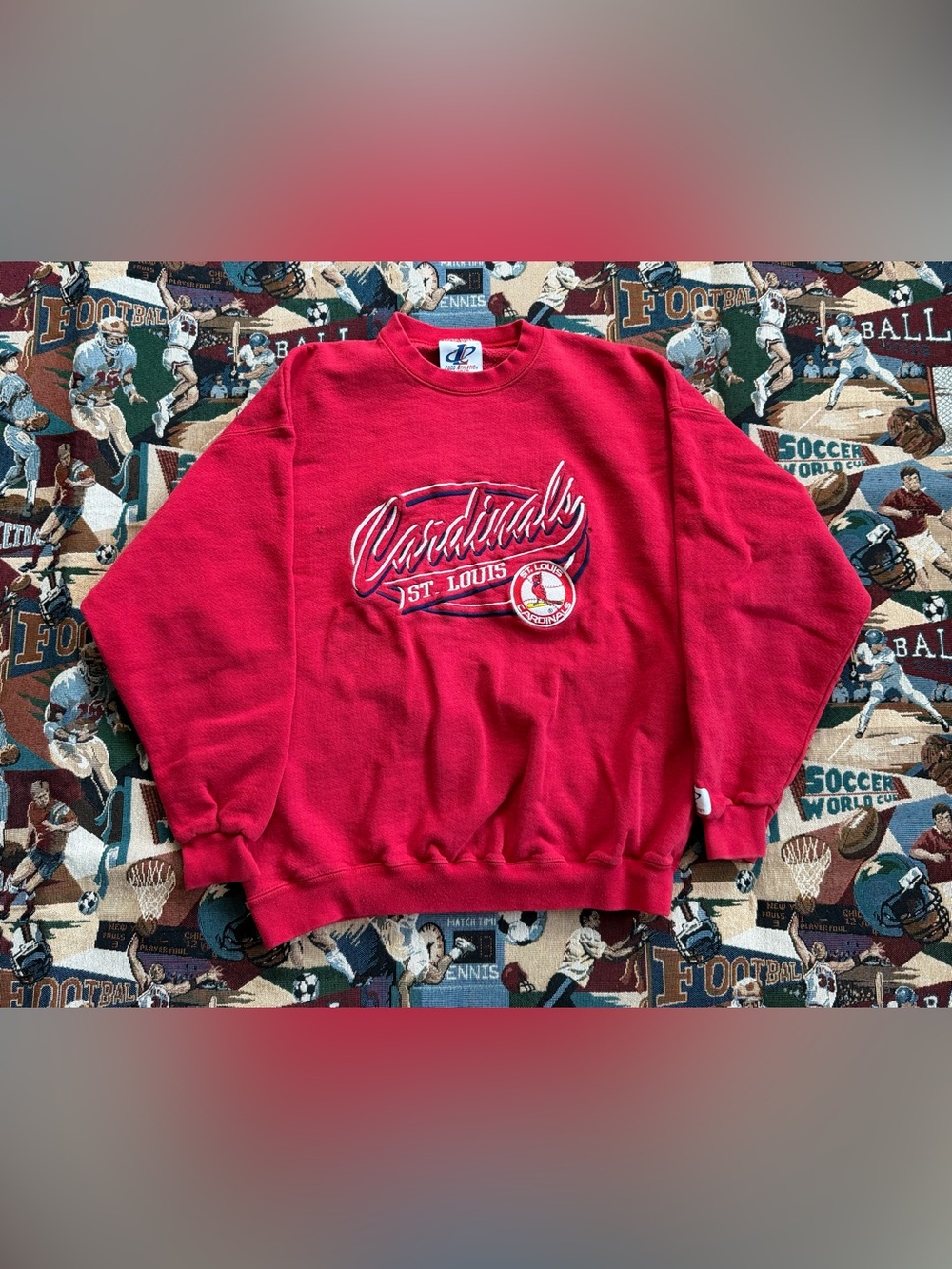Vintage 90s Men’s Logo Athletic MLB St. Louis Cardinals Baseball Red Sweatshirt